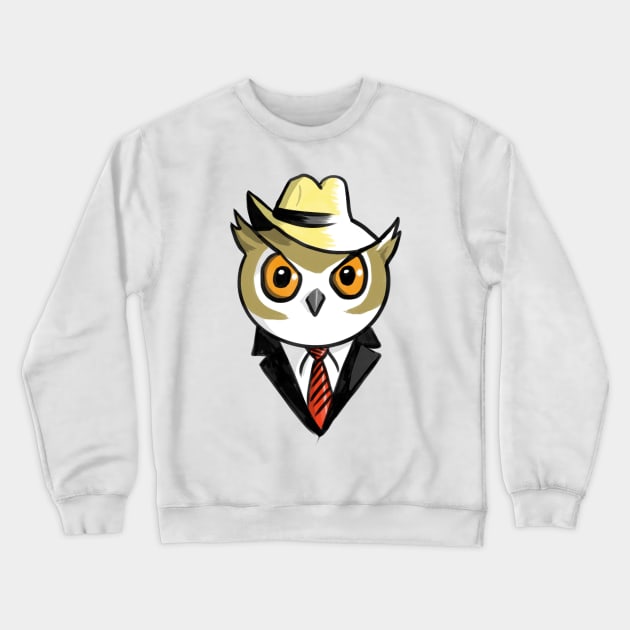 Owl Capone Crewneck Sweatshirt by liquidruby